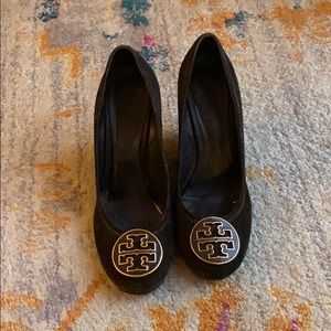 Tory Burch Brown Suede Wedges
